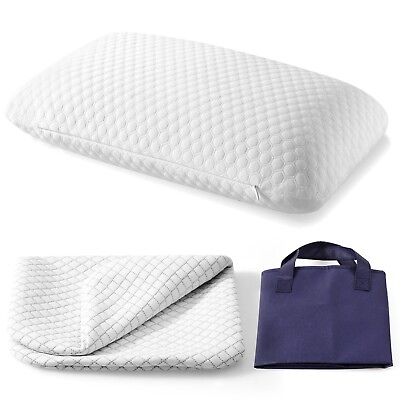 #ad Memory Foam Travel and Camping Pillow Medium Firmness Extra Pillow cover and bag $24.99