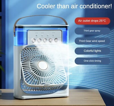 #ad Portable Air Cooler Fan Household Mini Air Conditioner Humidifier Hydrocooling $29.99