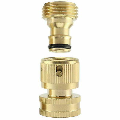 #ad 3 4quot; Garden Hose Quick Connector Water SOLID BRASS Female Male Connect Set $6.49
