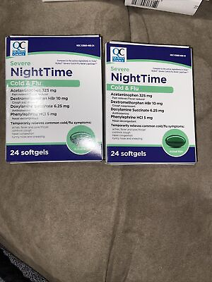 #ad 2 Box Quality choice severe nighttime cold and flu 24 Soft gels Per Box $12.49