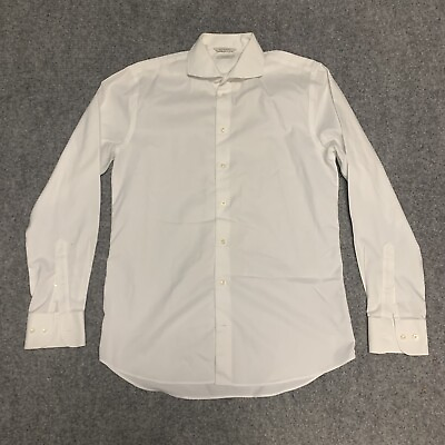 #ad Suit Supply Traveller Men#x27;s Extra Slim Fit 41 16 White L S Button Front Shirt $28.88