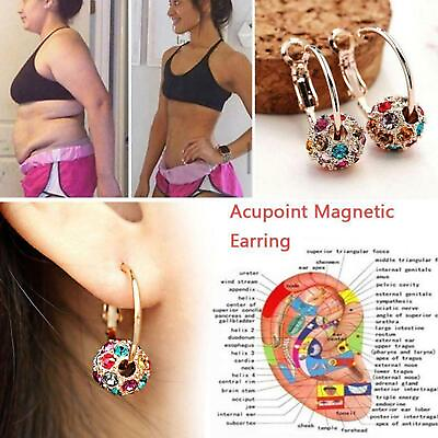 #ad 1Pair Magnetic Therapy Weight Loss Earrings Slim Ear Studs Patch Health Jewelry $1.16