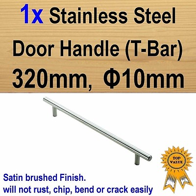 #ad 1x Kitchen Cabinet Door Drawer T bar Handle Stainless Steel 400mm Φ10m Solid AU $11.50