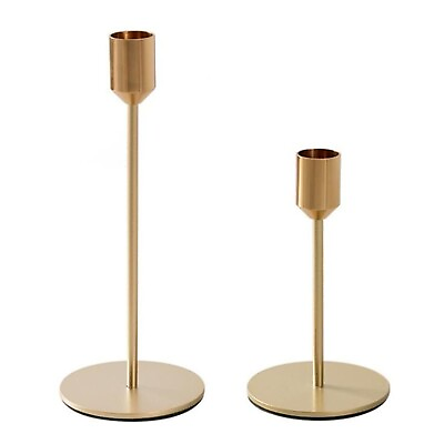 #ad New Modern Metal Gold Candlestick Holders Wedding Decoration Skinny Tapered C... $37.07