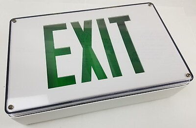 #ad Evenlite CDW AC G 1 WW CN LED EXIT Sign Green Letters Die Cast 120 277Vac NEW $151.90