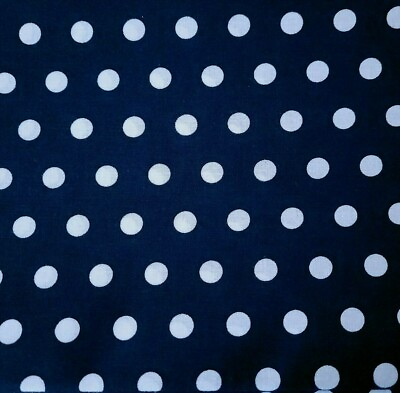 #ad 32quot; Polka Dot Print Unbranded Medium White Polka Dots on Dark Navy Blue $6.49