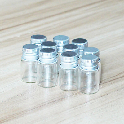 #ad 2ML Jars DIY Lids Glass Bottles Mini Vials 20 200PCS Essential Aluminum Candy $87.40