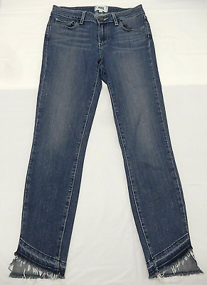 #ad PAIGE Women Jeans Sz 27 Verdugo Crop Skinny Low Rise Raw Hem Medium Wash Stretch $24.55