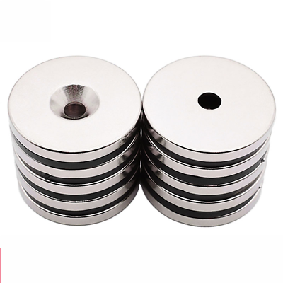 #ad 1 50pcs 40 x 5mm Hole 6mm Rare Earth N50 Round Neodymium Countersunk Ring Magnet $68.99