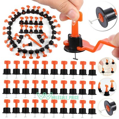 #ad 50 200pcs Tile Leveling System Kit Reusable Tile Spacer Wall Floor Clips Tool US $7.69