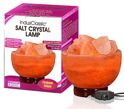 #ad IndusClassic Fire Bowl Himalayan Crystal Rock Salt Lamp Ionizer Air Purifier $34.95