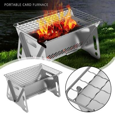 #ad Foldable Camping Mini BBQ Grill Fire Campfire Cooking Portable Stand Equipment $21.98