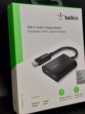 #ad New Authentic Belkin Connect USB C Audio amp; Charge Adapter PKGDSTRS $11.00