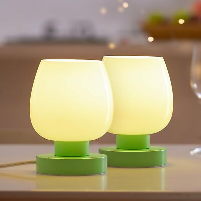 #ad ONEWISH Touch Control Table lamp for 2packs dimmable nightstand 1set 2#green $89.91
