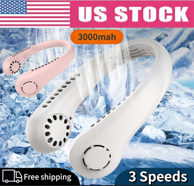 #ad USB Portable Hanging Neck Fan Cooling Air Cooler Little Electric Air Conditioner $10.29