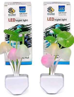 #ad PRO365 LED Night Mushroom Lamp With PRO LDR Sensor Pack Of 2 $14.79