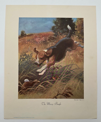 #ad The Merry Beagle Vintage 1955 Wesley Dennis Art Print Vintage Dog Print $12.99