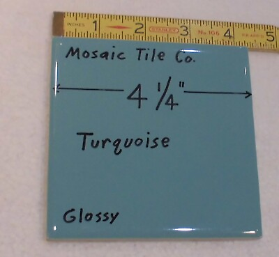 #ad 1 pc. Turquoise: 4 1 4quot; Glossy Ceramic Tile by The Mosaic Tile Co. NOS $14.55