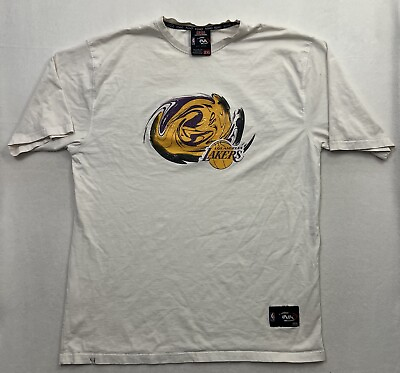 #ad Vintage NBA UNK Los Angeles Lakers T Shirt Men’s Size 2XL White Basketball Y2K $14.99