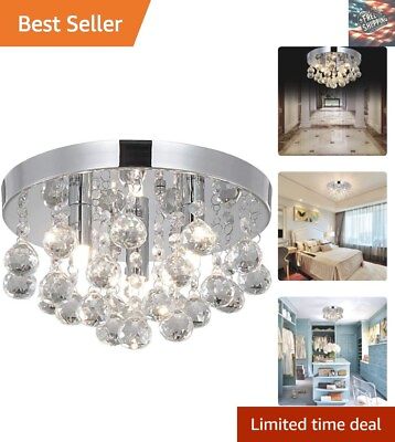 #ad Small Crystal Chandelier Modern Ceiling Lamp for Bedroom Living Room Hallway $68.79