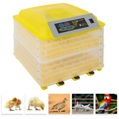 #ad 96 Eggs Incubator Digital Clear Poultry Hatching Machine Automatic Turn 30℃ 40℃ $88.59