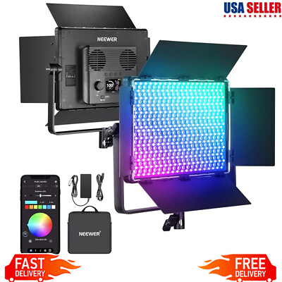 #ad RGB LED Panel Video Light APP 2.4G DMX Silent Fans Constant Output 6 Lighting $222.29