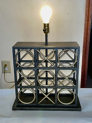 #ad 💥Rare💥One Of A Kind💥Vintage Black amp; Gold Wrought Iron Table Lamp Handmade?? $225.00