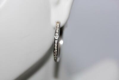#ad 14K White Gold 25mm Diameter Channel set Diamond Hoop earrings 5.1 Grams 0.68CTW $850.00