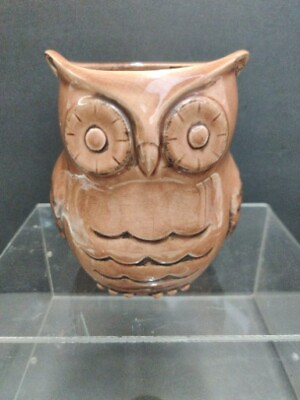#ad Large Glazed Vintage 6quot; Hoot Owl Planter Amazing Condition $16.40
