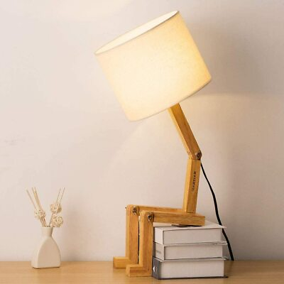 #ad Modern Desk Lamp Creative Table Lamp Wood Base Changeable Shape Beside Lamp $24.99