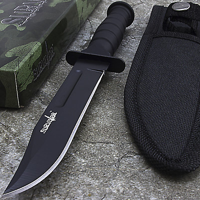 #ad 7.5quot; SURVIVOR HUNTING FIXED BLADE KNIFE w SHEATH Survival Bowie Combat $7.95