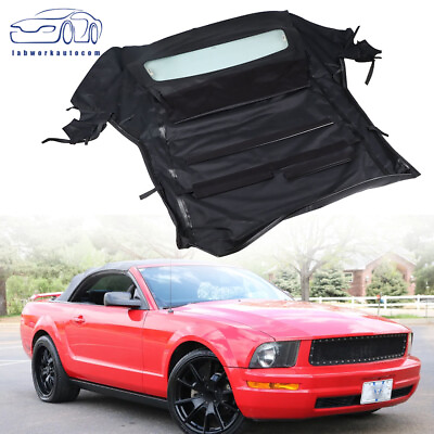#ad Convertible Soft Top W DOT Approved Heated Glass Vinyl For 2005 14 Ford Mustang $219.50