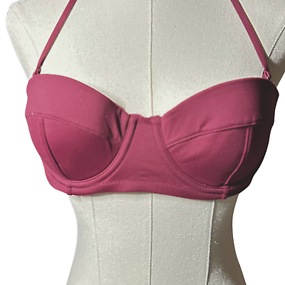 #ad #ad J.Crew Women#x27;s Bikini Top Burgundy Size 36A 29quot; Band Size Adjustable $15.95