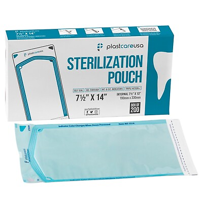 #ad 200 7.5quot; x 13quot; Self Sealing Sterilization Pouch Tattoo Dental Pouches $26.99
