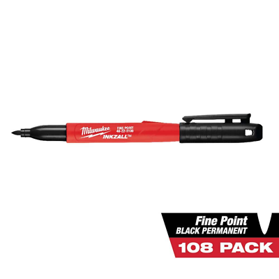 #ad INKZALL Black Fine Point Jobsite Permanent Marker 108 Pack $139.99
