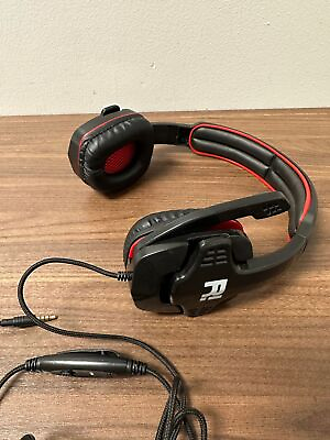 #ad R 3.5MM Wired Red And Black Gaming Headset With Boom Mic Microphone 8E $13.50
