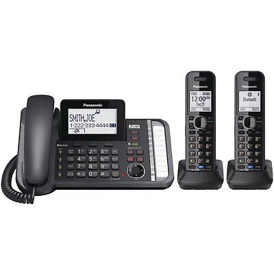 #ad Panasonic KX TG9582B Bluetooth 2 Line Corded Cordless Phone System 2 Handsets $144.93