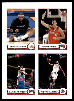 #ad 2004 05 Bazooka 4 on 1 Stickers Carmelo Anthony Artest Dalembert Hamilton #9 $4.99