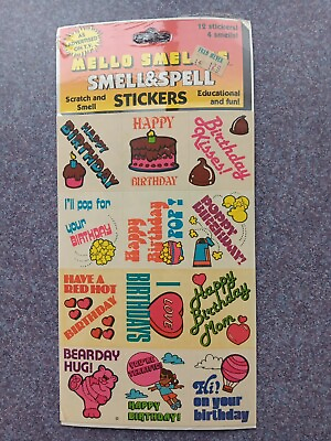 #ad NEW Vintage Stickers Mello Smello scratch n Sniff Smellamp;Spell $49.95