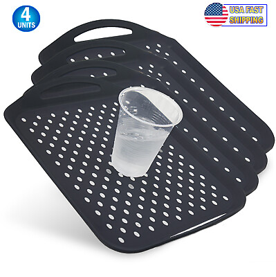 #ad Non Slip Serving Tray w Handles Anti Spill Plastic Food Carrying Dinner Tray $10.95