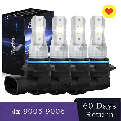 #ad 90069005 LED Lamp Headlight Kits 160W High Low Beam Bulbs 8000K White Coversion $29.99