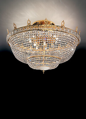 #ad Ceiling Of Luxury Brass Gold And Crystal Of Swarovski 12 Lights MS 258 $18697.18