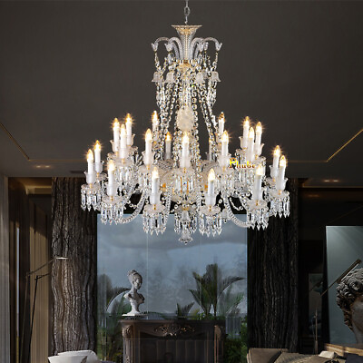 #ad 24 Head Large Foyer Pendant Light Modern Crystal Chandelier Luxury Hanging Lamp $3004.72