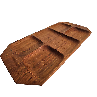 #ad Mid Century Dansk Teak Wood Tray 5 Compartments Wood Tray Denmark $100.00