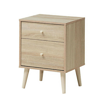 #ad Freestanding Bedside Nightstand with 2 Storage Drawers and Rubber Legs $100.15