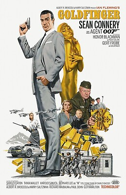 #ad Goldfinger movie poster 11quot; x 17quot; Sean Connery James Bond 007 $13.96