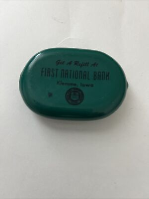 #ad Vintage Rubbery Plastic Coin Purse. First National Bank of Klemme Iowa $7.97