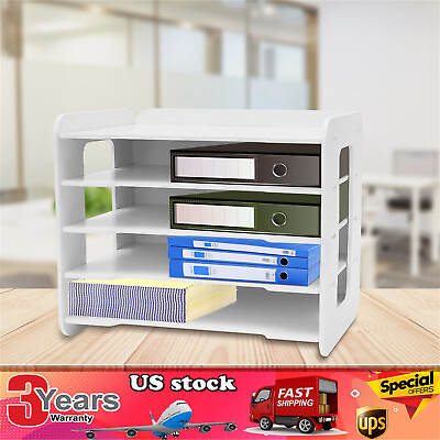 #ad 5 Layers Stackable Letter Tray Office Desk Paper Document Organizer File Trays $21.62