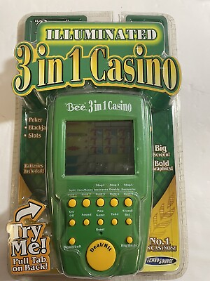 #ad 3 in 1 Casino Illuminated Hand Held electronic card game Vintage 2004 NITB $21.99