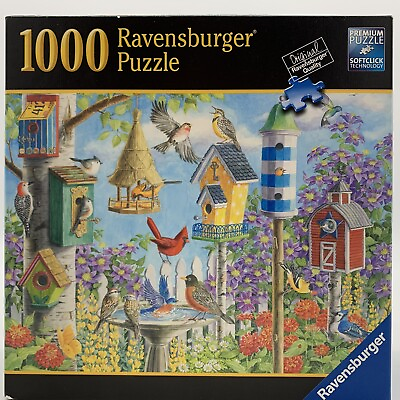 #ad Ravensburger Home Tweet Home Birds Birdhouses Garden 1000 Piece Jigsaw Puzzle $12.95